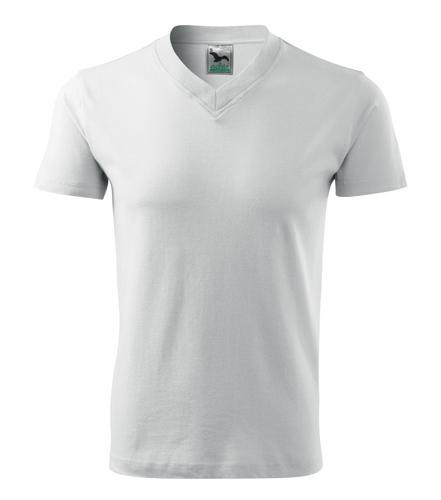 Tričko V-neck biela S