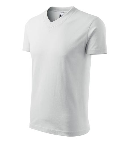 Tričko V-neck biela S