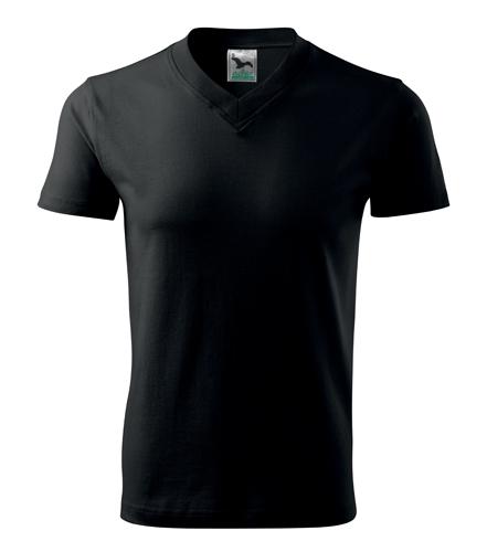 Tričko V-neck čierna 2XL