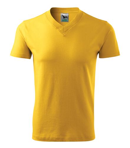 Tričko V-neck žltá 2XL